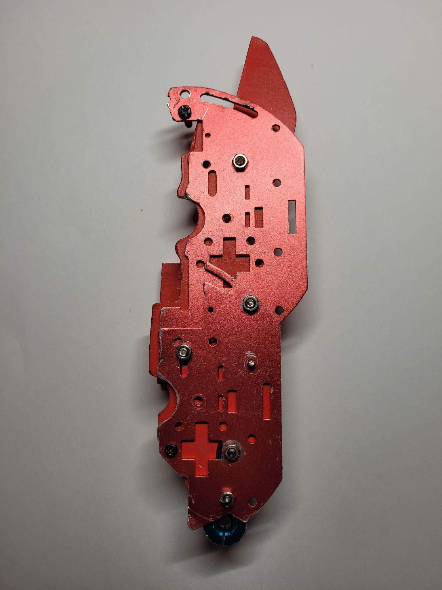 Metal body of the shoulder link, front view