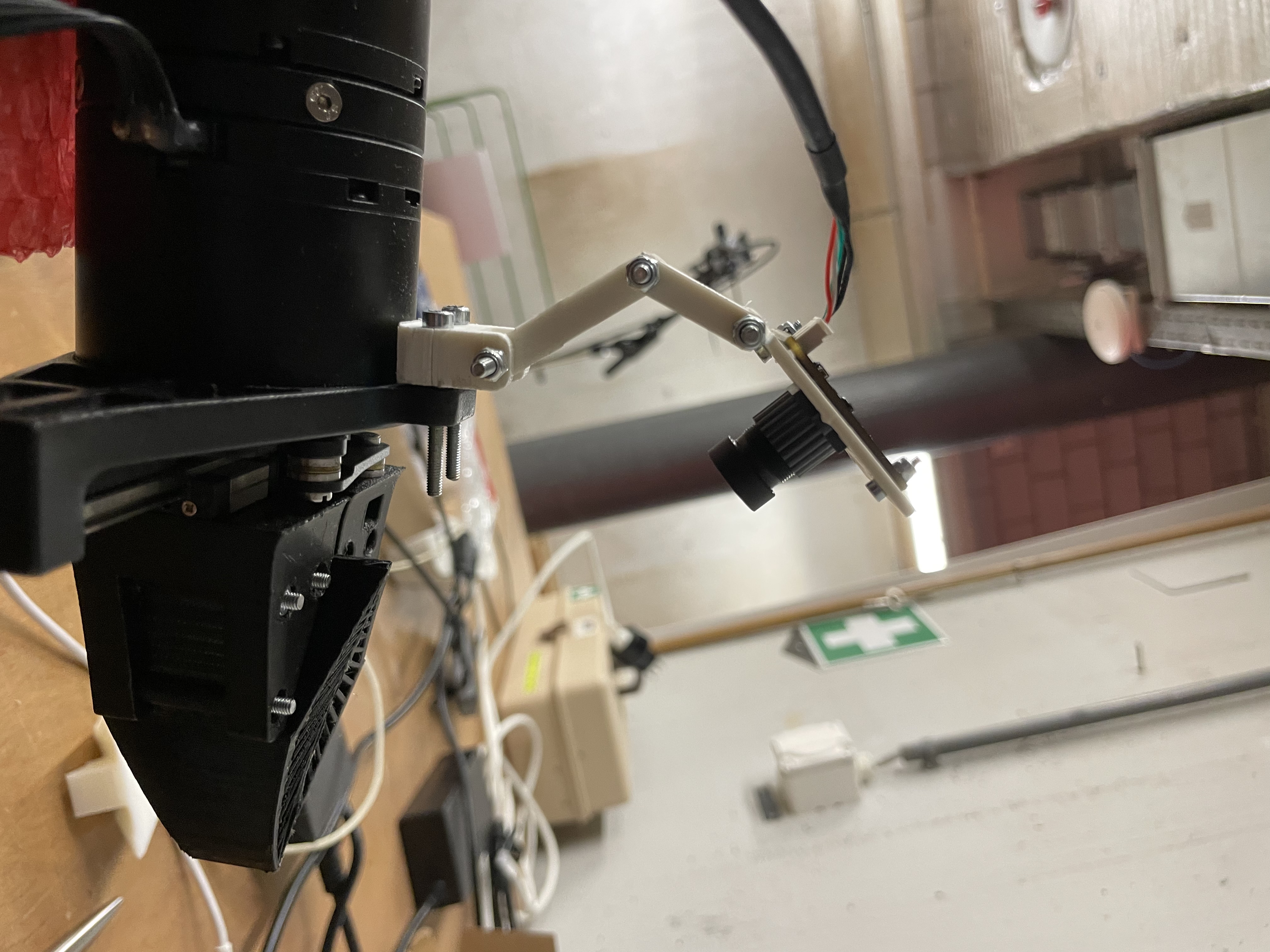 Temporary variable wrist camera mount